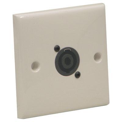 White Single wall plate With Neutrik 4 Pole Speakon Socket 