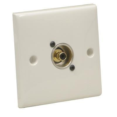 White Single Gang RCA Wallplate with Neutrik Socket - main image