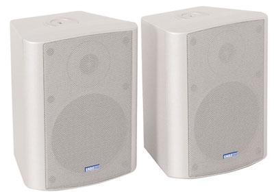 Soundlab White 2x 30W 130mm Powered Speakers With Mounting Brackets. - main image