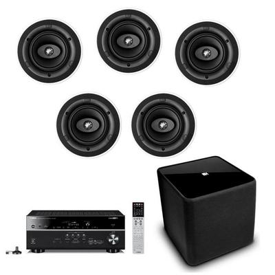 Yamaha RX-V681 7.2 Amplifier KEF Ci160CR Ceiling Speakers and Subwoofer