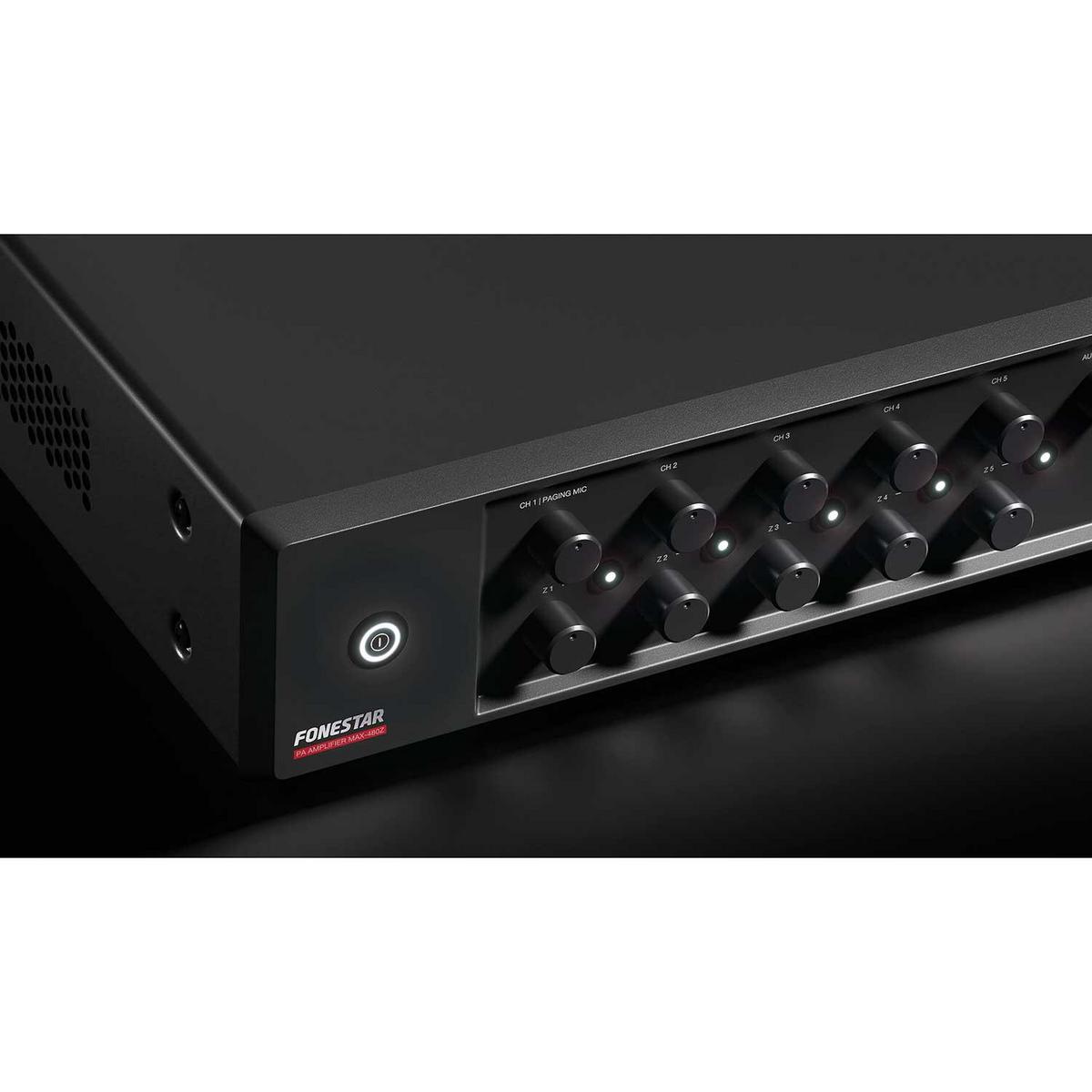 Fonestar MAX-480Z 480W 100V PA Amplifier (5 or Single Zone) - main image