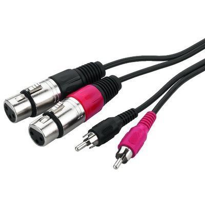 2 x Female XLR to 2 X RCA Plug 1M