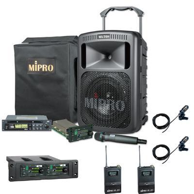 MiPro MA-708 with CD, 2 x Tie-Clip & 1 x Handheld Wireless Mics