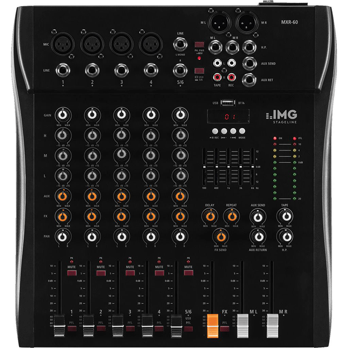 IMG Stageline MXR-60 6-Channel Mixer USB BT DSP - main image