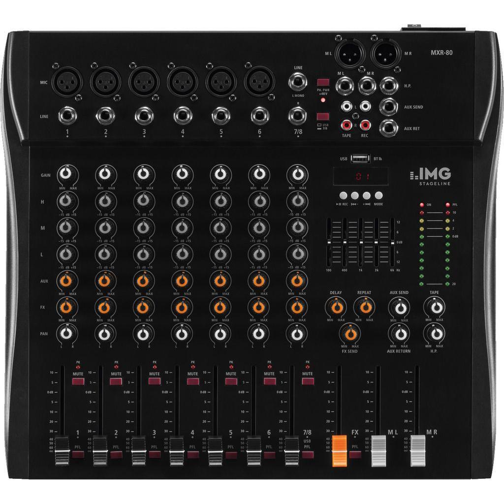 IMG Stageline MXR-80 8-Channel Mixer USB BT DSP - main image