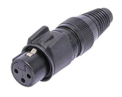 Neutrik Black Gold Plated NC3FX-HD-B 3 Pole XLR Waterproof Connector - main image