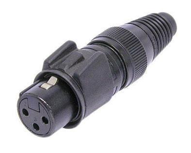 Neutrik Black Gold Plated NC3FX-HD-B 3 Pole XLR Female Cable Connector