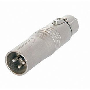 Neutrik Silver NA3M5F 3 Pole Male XLR to 5 Pole Female XLR DMX Adaptor