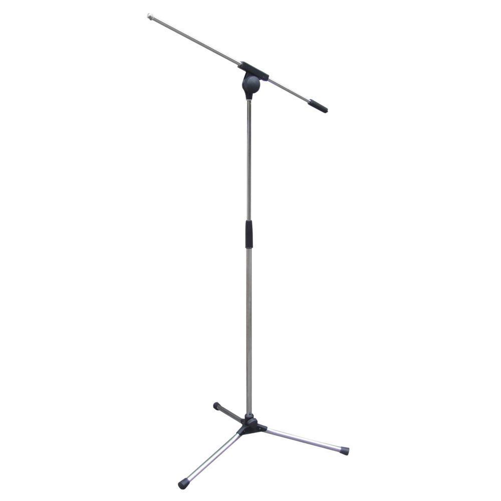 Tripod Microphone Stand with Boom Arm - Chrome