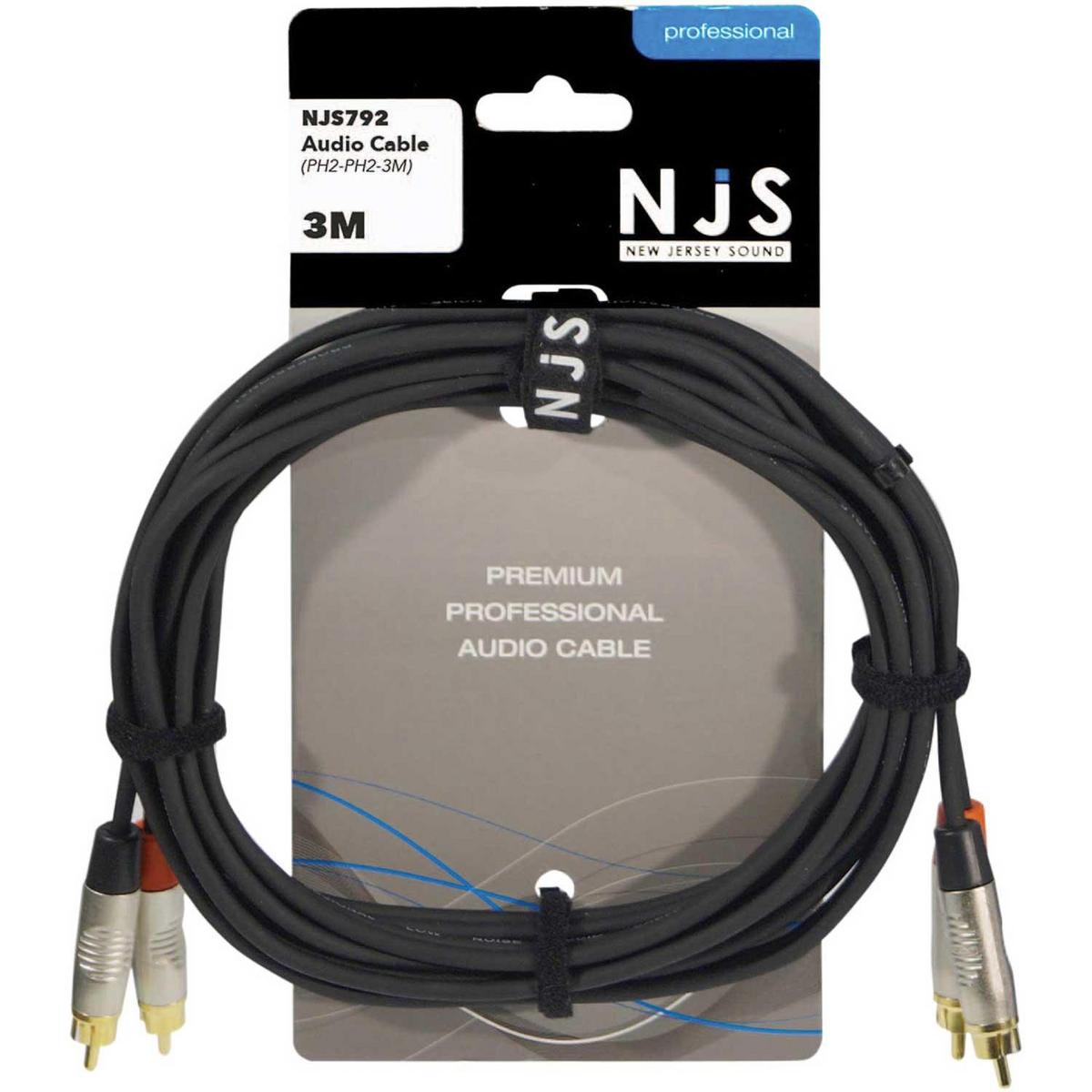 NJS 2 x RCA Phono to 2 x RCA Phono Plug Signal Cable - main image