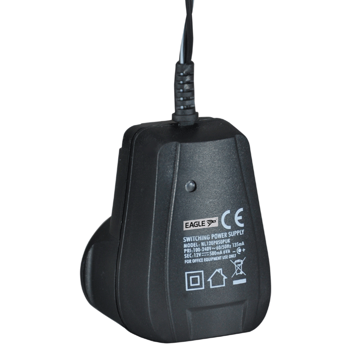 12V DC 500 mA Regulated Power Supply Back - main image