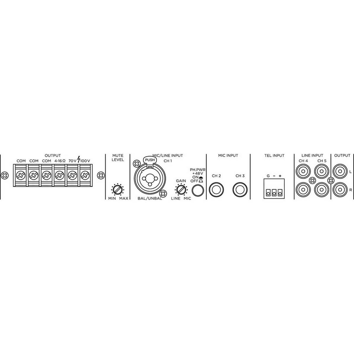 PA-312 5-Channel Mixing Amplifier 100V Or 4Ohm - main image