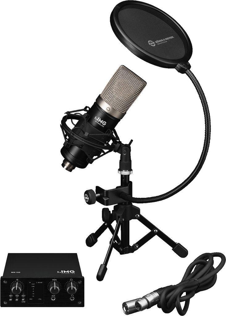 IMG Podcaster-1 with Audio Interface and Studio Microphone