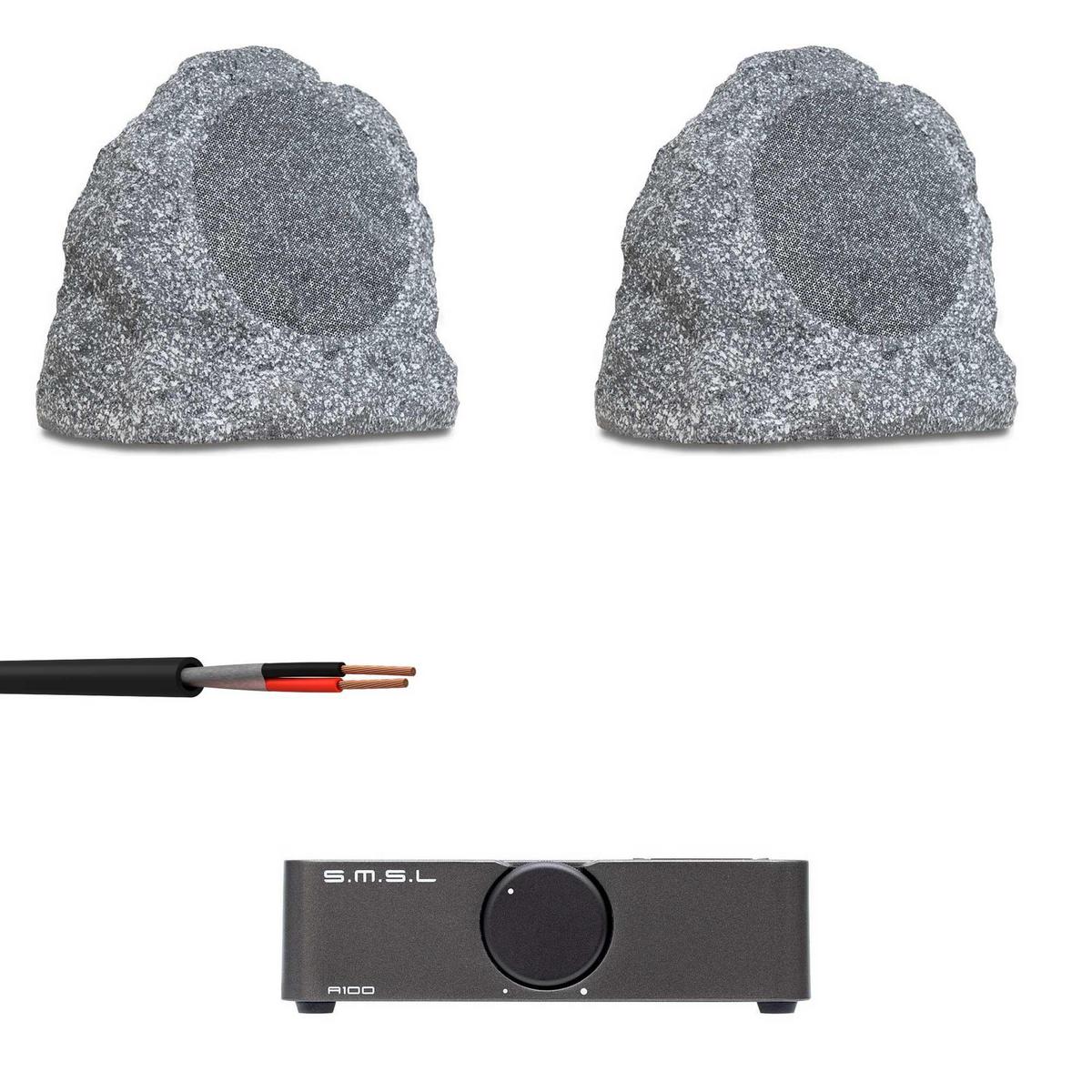 Outdoor Bluetooth Speaker System with 2 x Graphite 6.5" Rock Speakers - main image