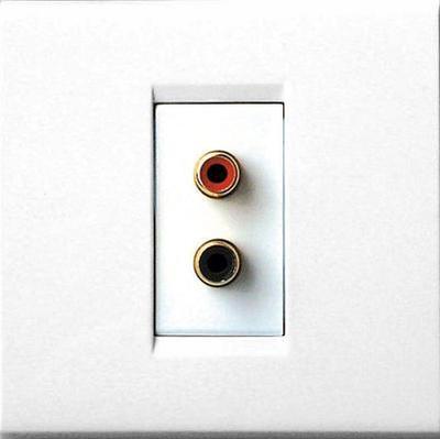 QED Gold Plated Stereo RCA Socket Wall Plate - main image