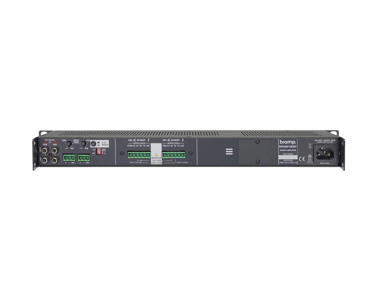 Biamp REVAMP2060T 2-Channel Class-D Fanless Amplifier - 2 x 60W - 100V / 4? - main image