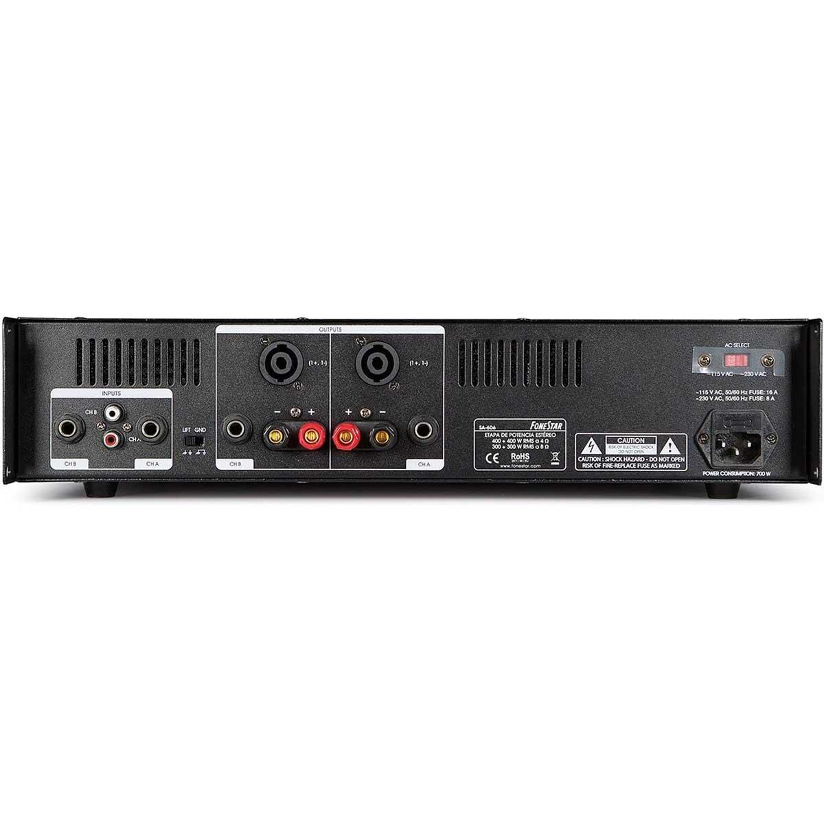 Fonestar SA-606 Professional Stereo Power Amplifier - 2 x 400W - main image