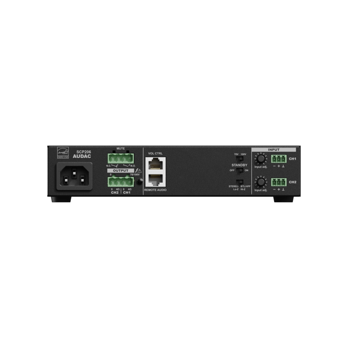 Audac SCP206 Power Amplifier 2 x 60W @ 4 Ohm / 1 x 120W @ 70/100V - main image