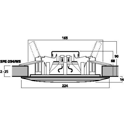 Water Resistant Humidity Proof Ceiling Speakers 4Ohm 80W Max - Schematic - main image