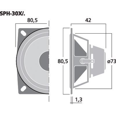 Monacor SPH-30X/8 Miniature 3" Full Range Speaker 50W Max. 8 Ohm - main image