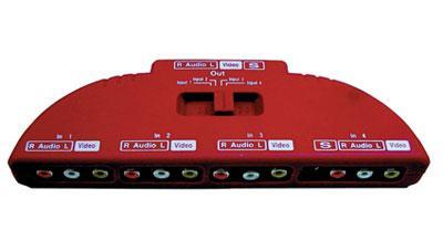 Red 4 Way Phono Selector Switch - main image