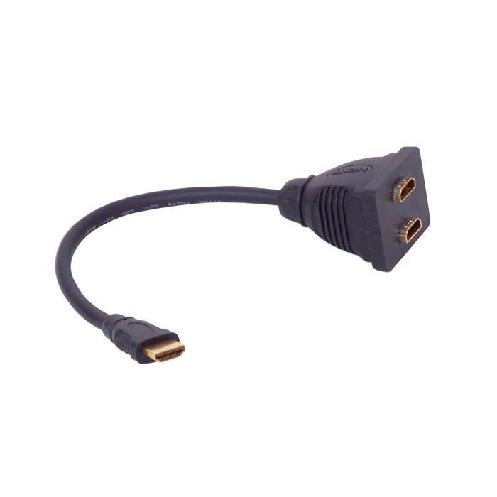 Standard HDMI Splitter 1 x Plug to 2 x Sockets