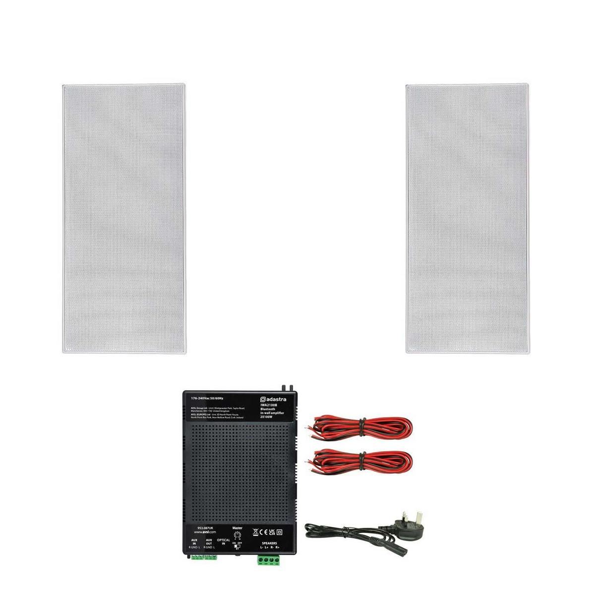 120W TV Speaker System with 2 x In-Wall Speakers & Optical Cable - main image