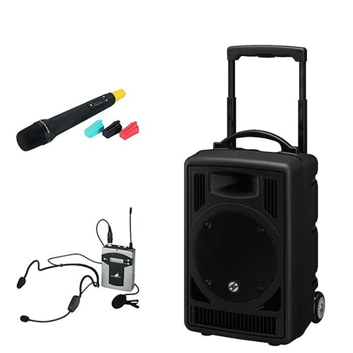 TXA-802CD 50W Twin-Wireless Portable PA System with CD, USB and Audio Link - Choice of Mics