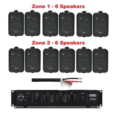 Wharfedale Ampilifier 2 Zone With 12 x 100V Line Wall Mount Speakers