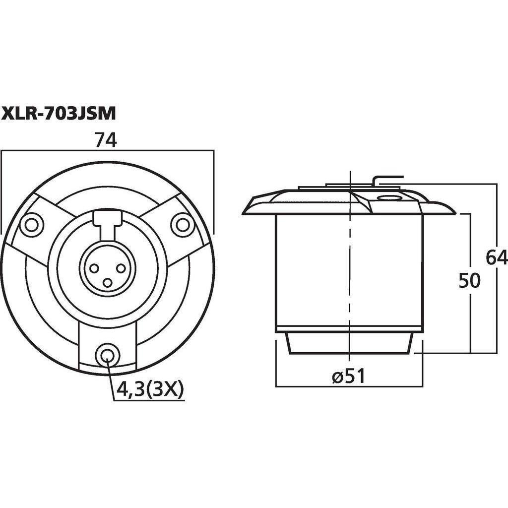 Shock Proof Lectern XLR Insert for Mounting Gooseneck Microphones - main image