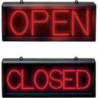 Red LED Static Open/Closed Sign With a Wall Hanging Kit - main image