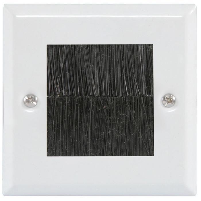 Single Gang Brush Wall Plate - Steel or White - main image