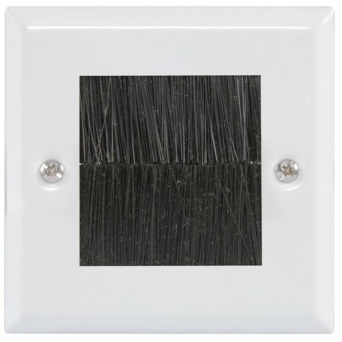 Single Gang Brush Wall Plate - Steel or White