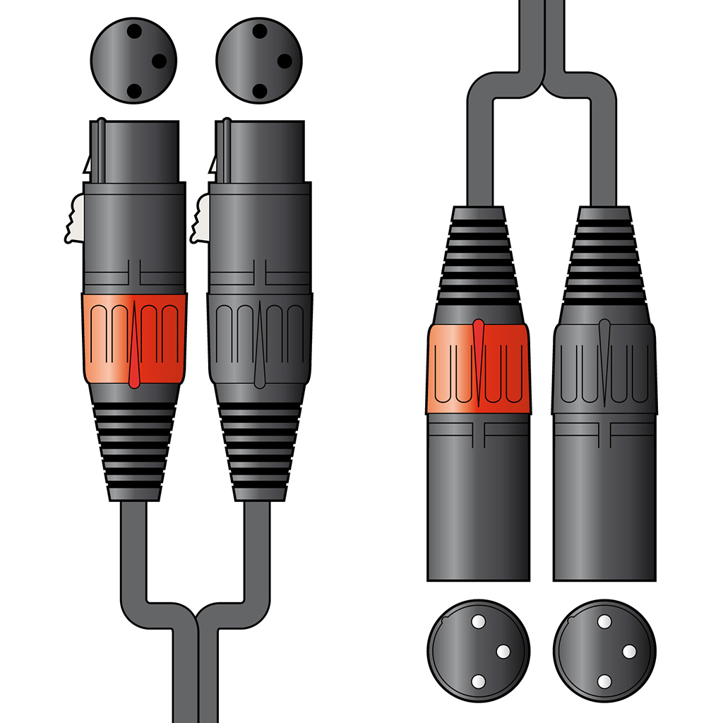 Classic 2 XLRF to 2 XLRM Leads 