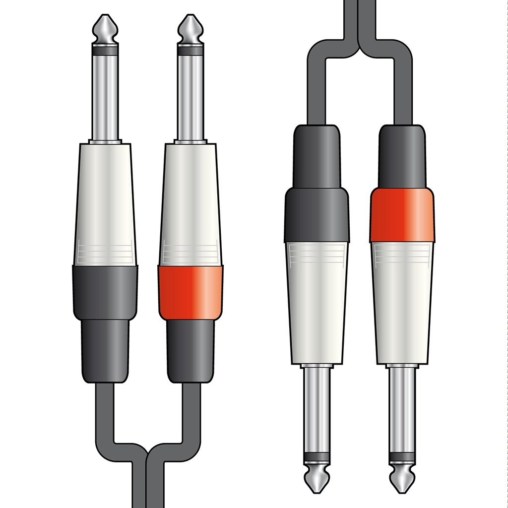 Classic 2 x 6.3mm to 2 x 6.3mm Mono Jack Leads - main image