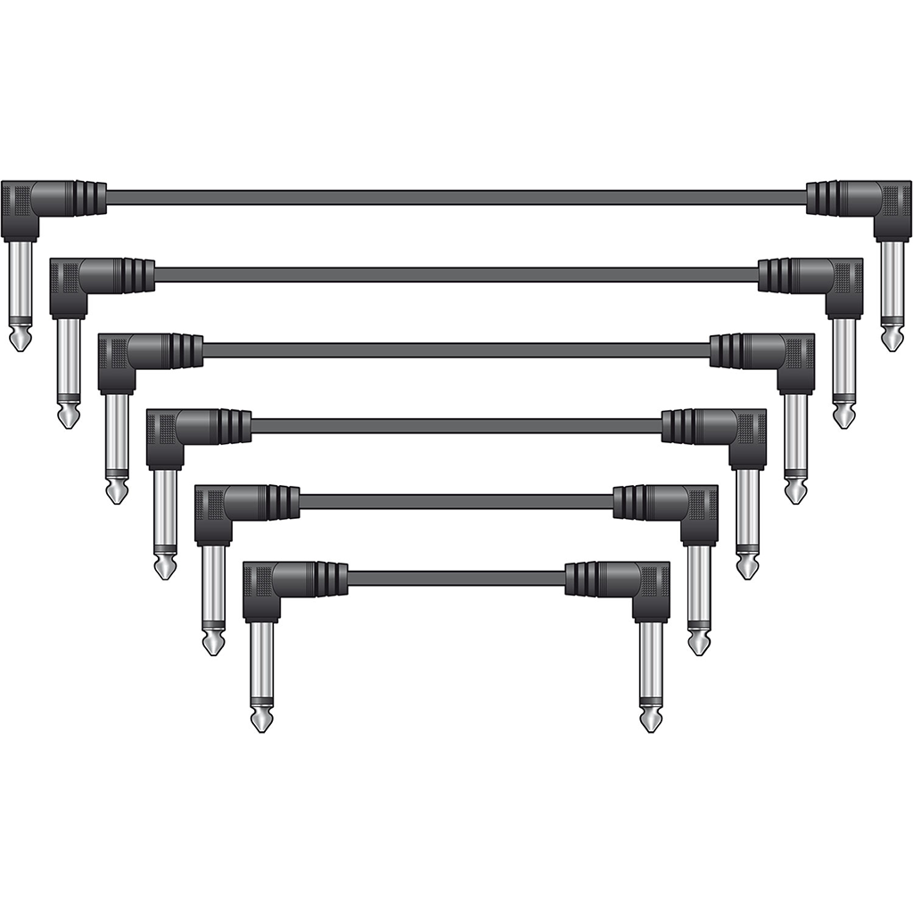 6.3mm Mono Jack Patch Leads (pack of 6) - main image