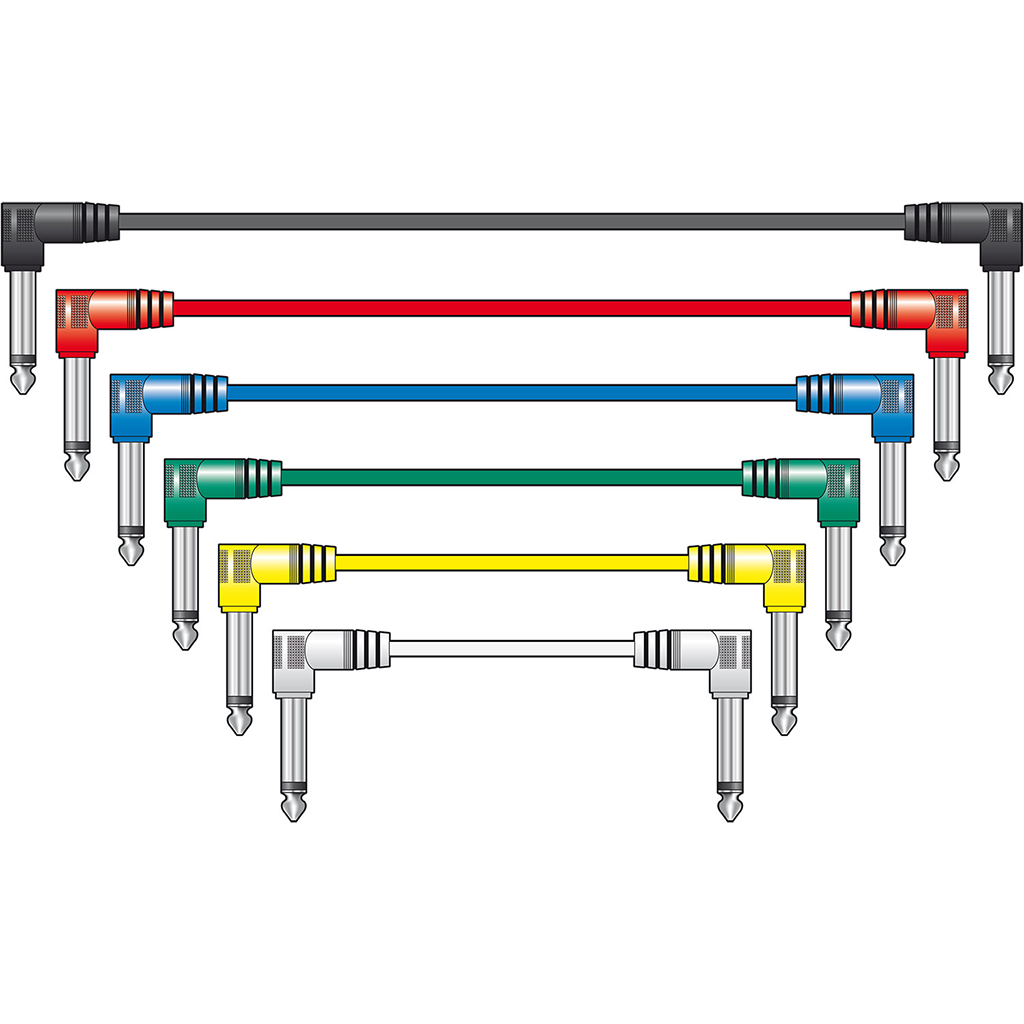 6 Coloured Patch Leads - main image