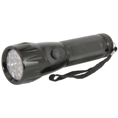 17 LED Alumuminium Flashlight With Wrist Strap - Black