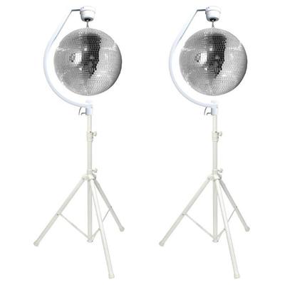 2 X 50CM Mirror Balls With 2 Hanging Brackets And 2 Stands