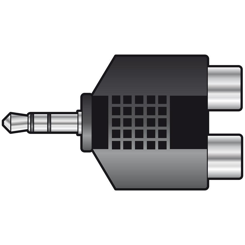 3.5mm Stereo Plug To 2 x RCA Phono Sockets - main image