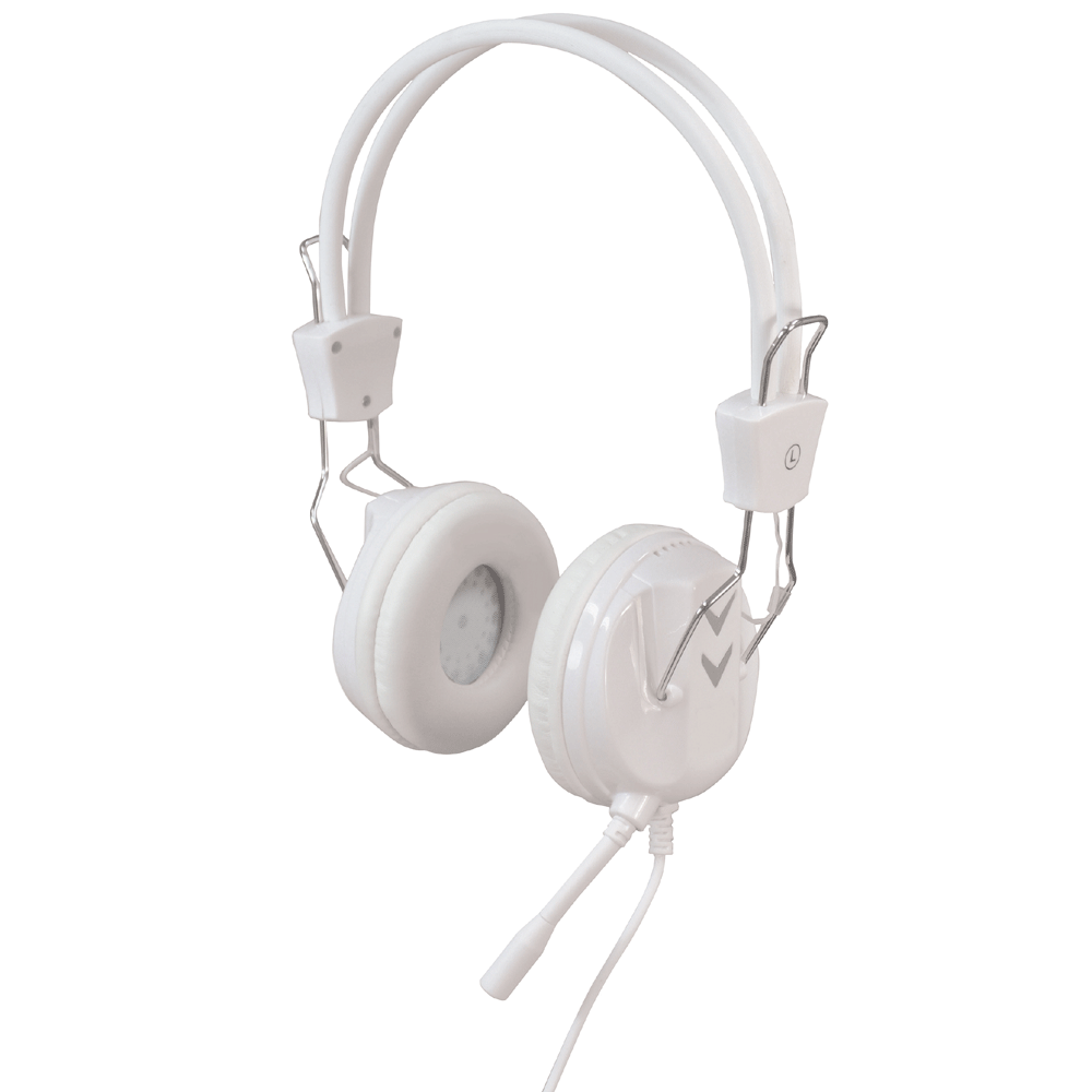 Multimedia Stereo Headphones With Microphone And 2.2m Lead - White  - main image