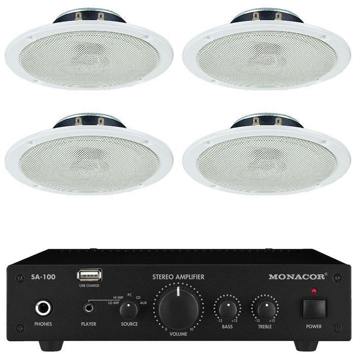 Sa 100 Amplifier With 4 X Ceiling Speakers No Cable