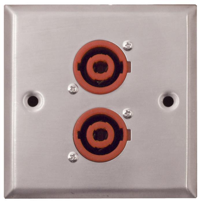 Metal Dual Speakon Wall Plate 2 x 4-Pole - main image