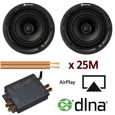 Monitor Audio Ceiling Speakers Airplay DNLA Amplifier with Cable