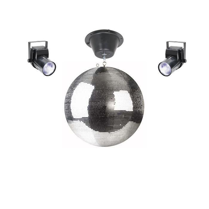 Professional 40cm Mirrorball 5x5mm With 2 X Lights And Motor - main image