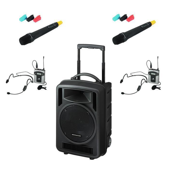 TXA1020 Quad Portable PA with 2 x Hand Held 2 x Headband or Tie-Clip Mics - main image