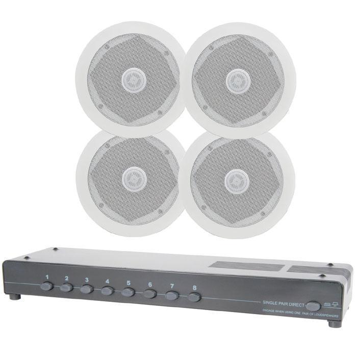 Ceiling Speakers 2 Pairs 8 Zone Speaker 100m Cable Megadeal