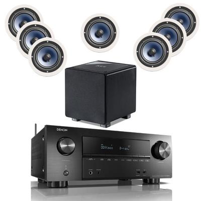 Denon AVR-X2700H With 7 RC60i 1 REL HT1003 Subwoofer