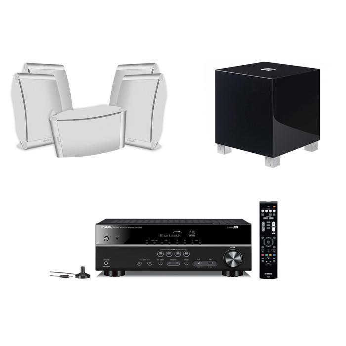Yamaha RX-V383, 5 x Polk OWM3 Speakers & REL T5i Sub - main image