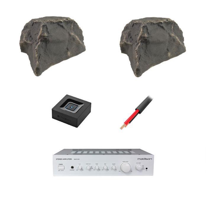 Madison Amp With 2 x Outdoor Rock Speakers And 20M Burial Cable - main image